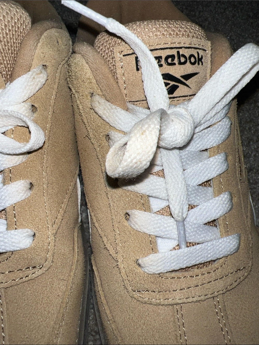 Reebok Suede Casual Sneakers in Tan with White Laces - Picture 9 of 9